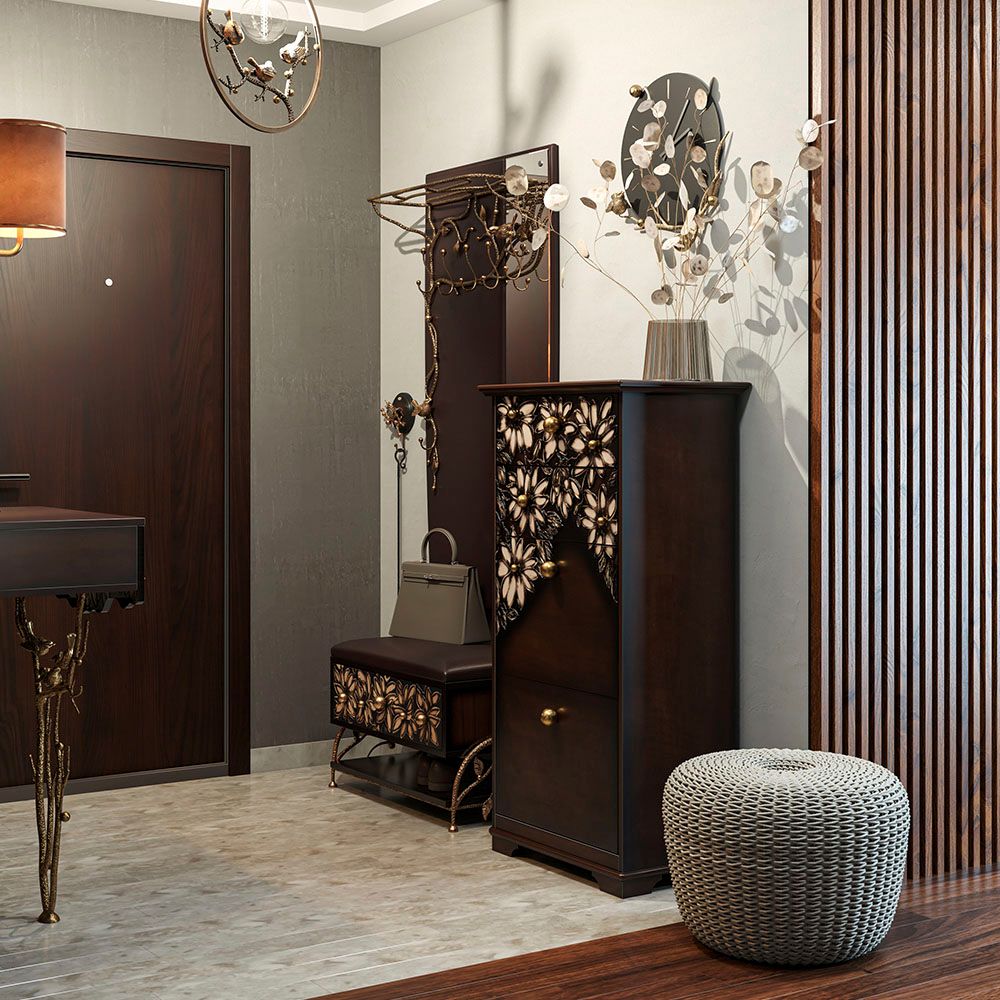 Тумба для обуви Терра-4 (с 4-мя ящиками) Каштан Амбер