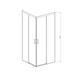 Душевой уголок Софт (Soft) Vincea VSS-3SO100CLB, 1000*1000, черный, стекло прозрачное