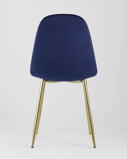 Стул Валенсия велюр синий золотые ножки