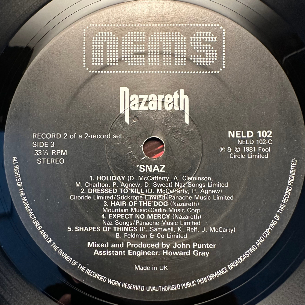 Nazareth - Snaz 2LP (Англия 1981г.)