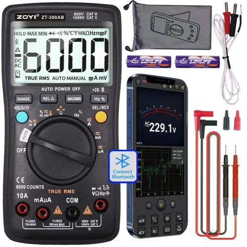 ZT-300AB ZOYI интеллектуальный мультиметр с функцией Bluetooth поиск проводки