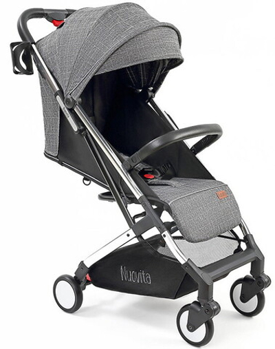 Детская прогулочная коляска Nuovita Anima Grigio gabbia, Argento / Серая клетка, Серебряный