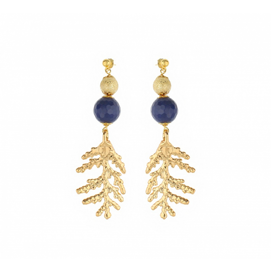 Серьги листья Ester Bijoux Кипарис OR902-G BR