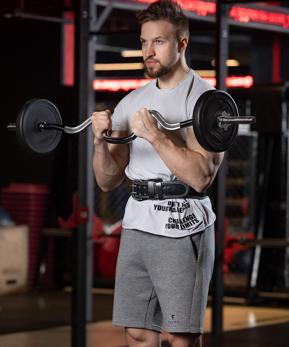 Гриф для штанги BB-102 W-образный, d=25 мм, металлический, с металлическими замками, хром, 120 см