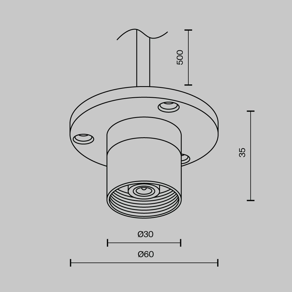 Основание для накладного монтажа системы с внутренней резьбой с вводом питания Maytoni   CA023BI-P-B