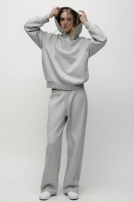 ZARA ХУДИ ОВЕРСАЙЗ, СЕРЫЙ С МЕЛАНЖЕВЫМ ЭФФЕКТОМ