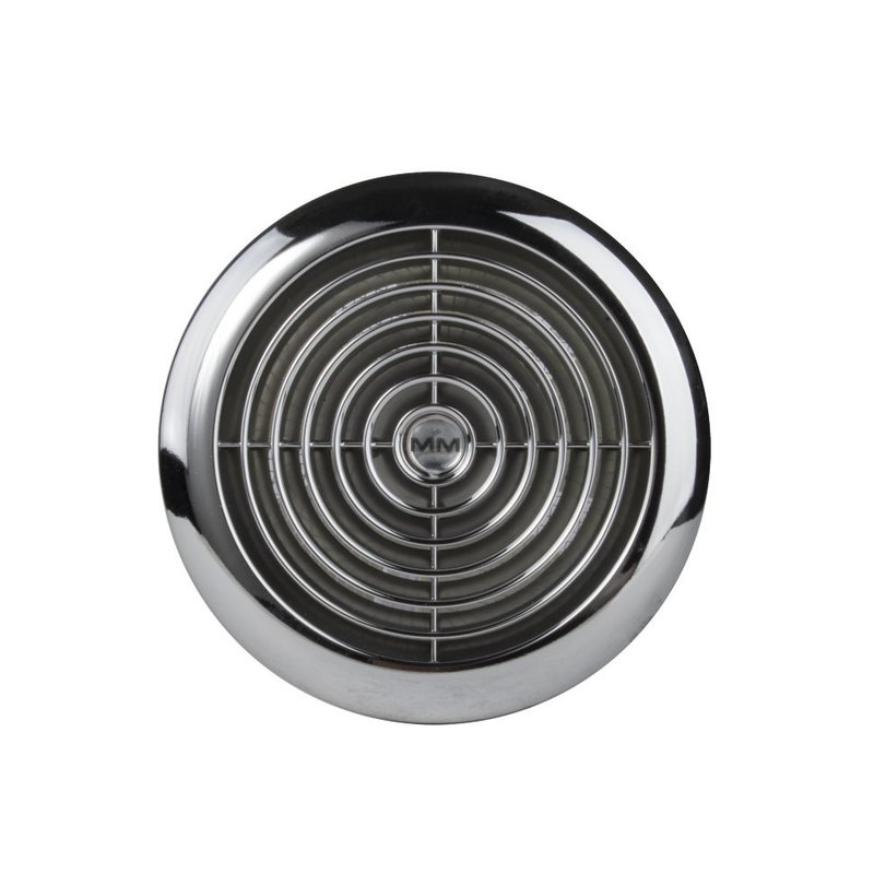 Вытяжной тонкий вентилятор для ванн и кухонь ММ 120 круглый 150 м³/час с обратным клапаном хром