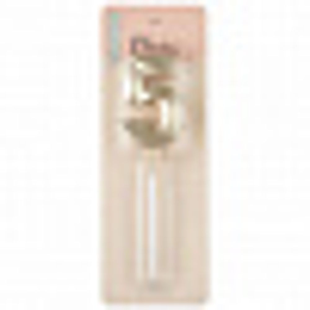 Свеча - цифра "Грани золото белое, металлик 5", с держателем, 3,5*5 + 7 см