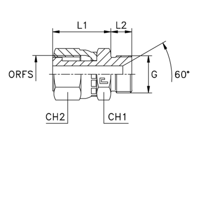 Адаптер AS D22-25 ORFS 1.7/16 - BSP 3/4