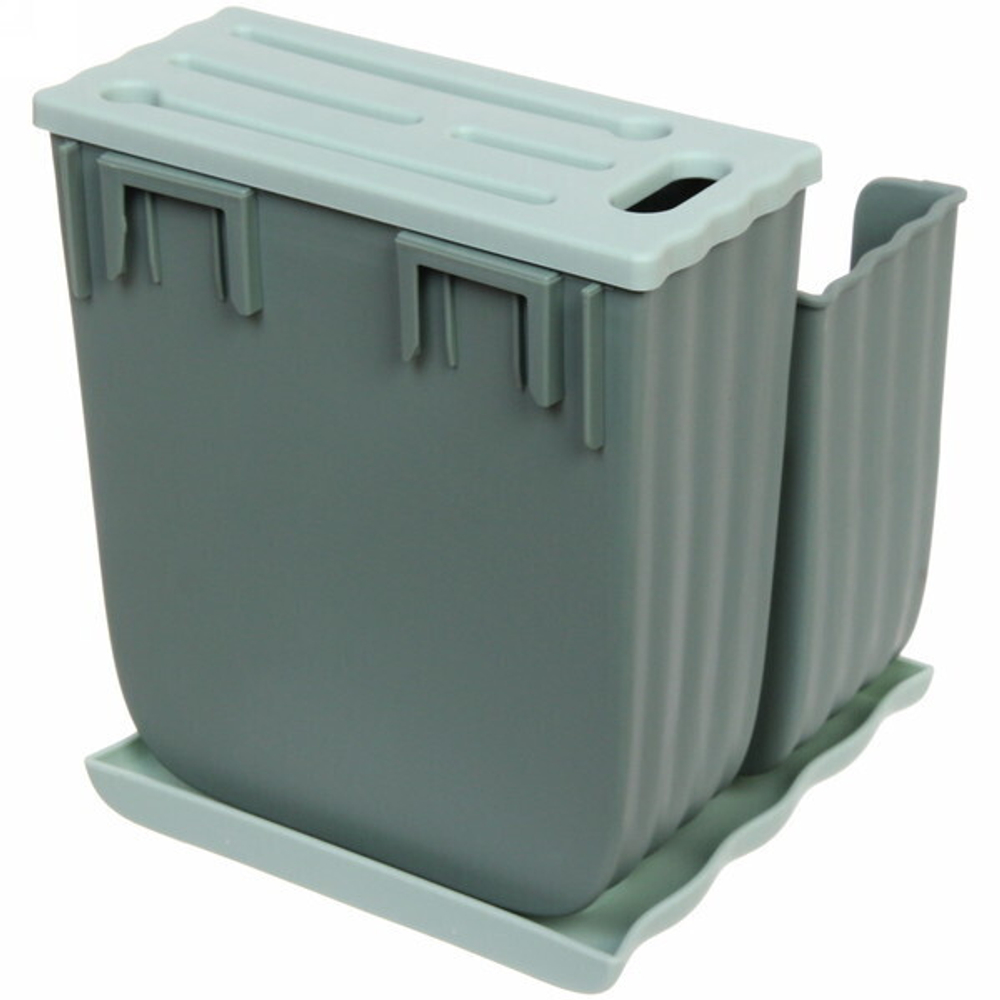 Подставка для ножей и столовых приборов «Стиль» 16*15*19см с поддоном, микс