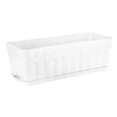 Ящик для цветов Изюминка 12л с поддоном (белый) (комплект 14 шт)