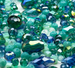 МБ-9 Хрустальные бусины, форма: МИКС, цвет: Морской, 25 гр.