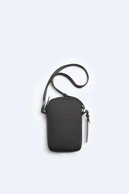 ZARA ПРОРЕЗИНЕННАЯ МИНИ-СУМКА, ЧЕРНЫЙ