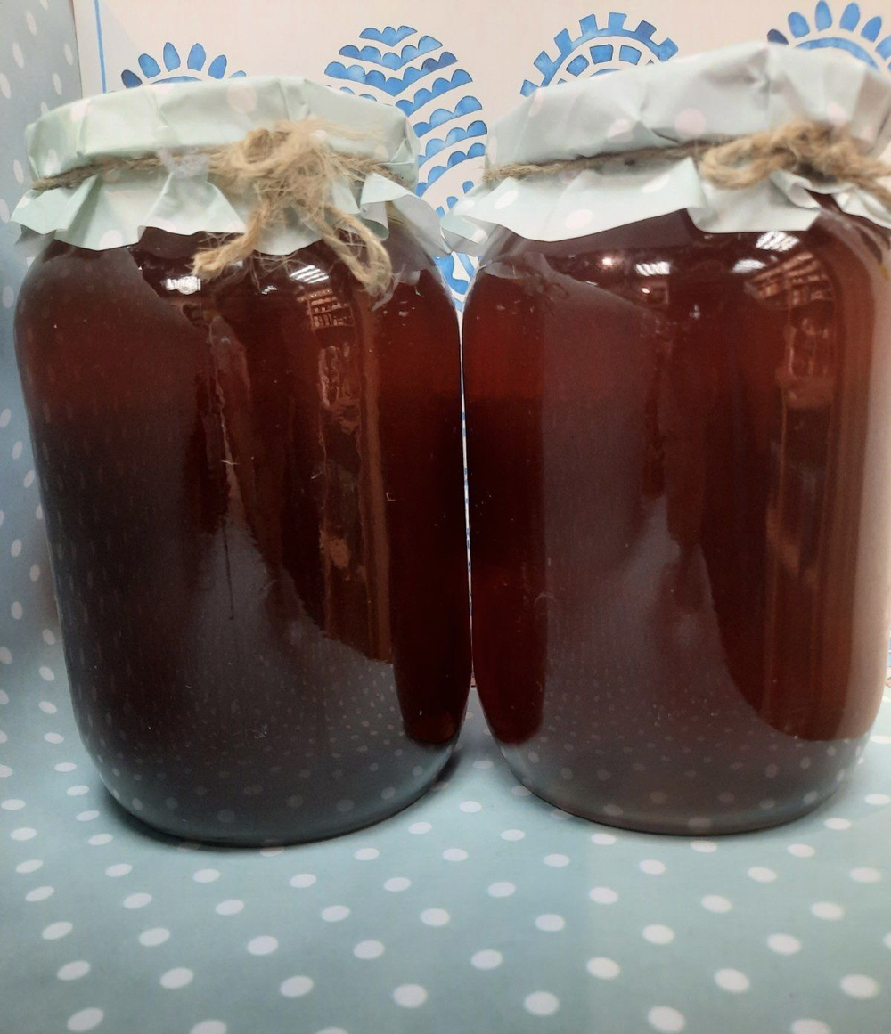 Мёд цветочный темный , 1 литр (1 кг 400 гр), Брянский край, 2024г.