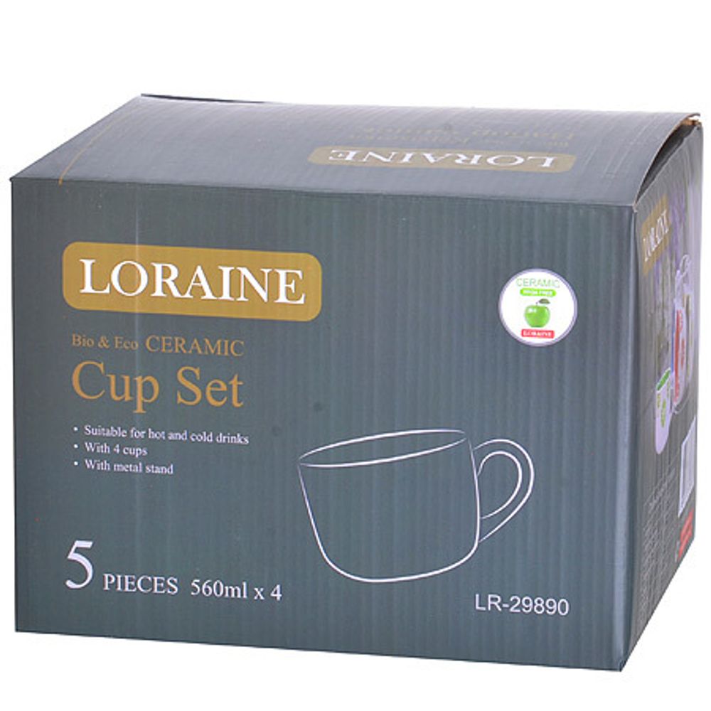 Набор чашек Loraine 29890 на подставке 5 пр.