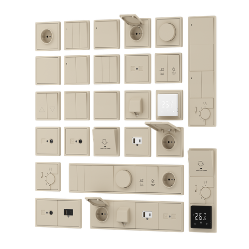 Накладка для розеток RJ45+SAT, 2-я, матовый кашемир, серия R98