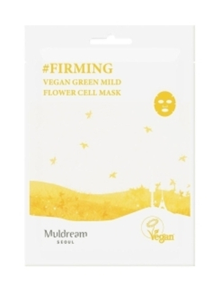 Muldream Тканевая маска для лица с фито-стволовыми клетками Vegan Green Mild Flower Cell Mask, 25 мл  х 10 шт