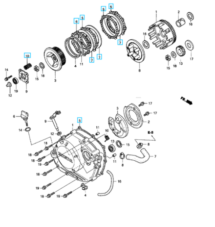 Clutch set OEM Honda CBR150 Carburator model (2003-2010)