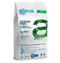 Alleva holistic adult ocean fish mini сухой корм для взрослых собак с океанической рыбой, коноплей и алое вера - 2 кг