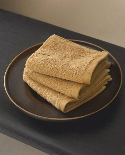 Zara Home - Набор полотенец для рака из хлопка высокого качества (набор из 3 шт.), горчичный, 30х30 см