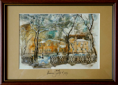 Никитский бульвар в снегу