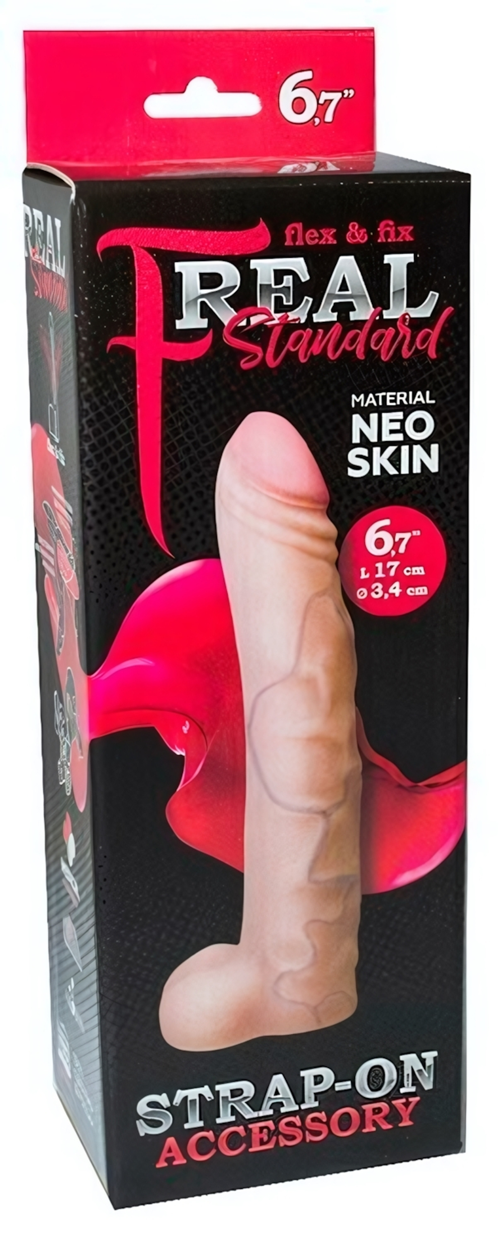 Насадка из кибер-кожи для страпон трусиков Real Standart 6,7" (Цвет: телесный)
