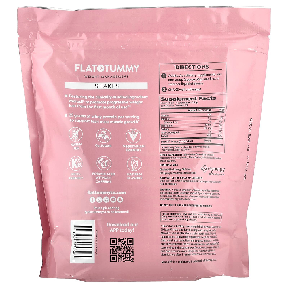 Flat Tummy, коктейли, натуральный шоколад, 720 г (1,6 фунта)