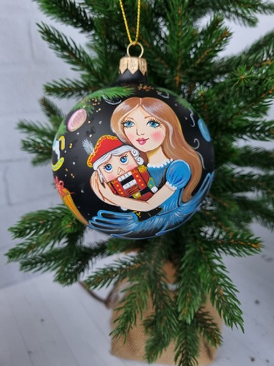 Шар стеклянный Щелкунчик,  ручная роспись