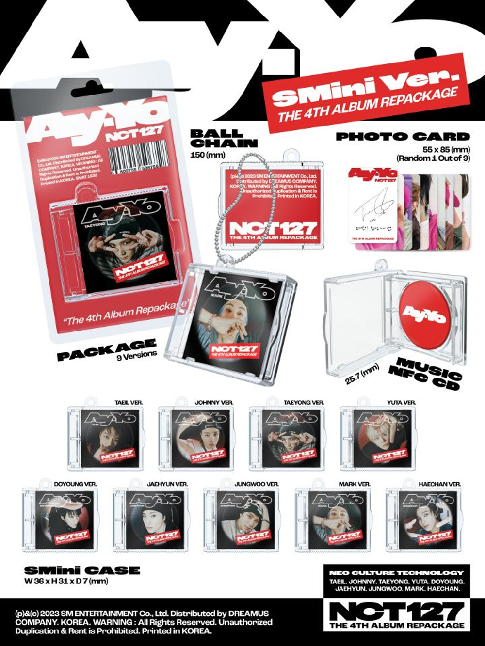 Альбом NCT 127 - AY-YO 4th Album Repackage SMini Version (Smart Album) RANDOM Version