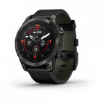 Смарт-часы Garmin Epix Pro (Gen 2) Sapphire Edition 47 мм, титановый, угольно-серый DLC, черный кожаный ремешок , 010-02803-30