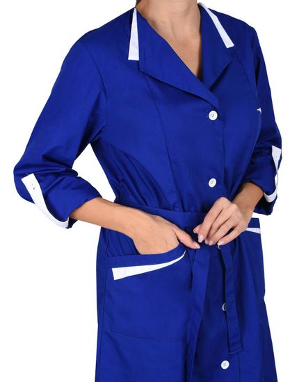 Халат женский "Сириус-Комфорт" (василек/белый)