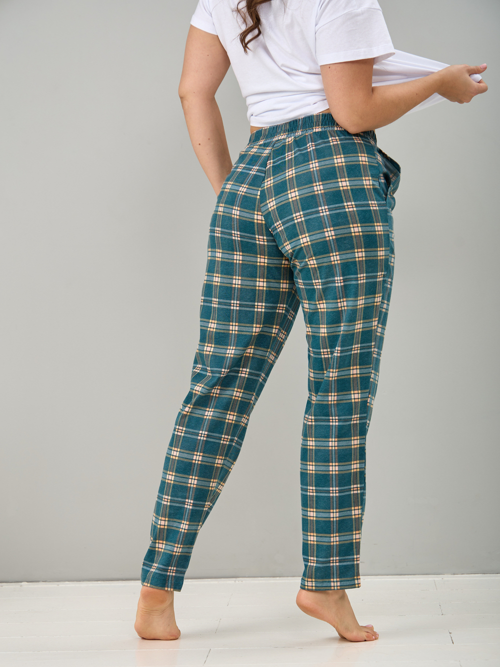 Брюки Б-18/морволна-оранжклетка