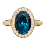 Кольцо с Топазом London и Бриллиантами, Эмаль, R0143-01/2