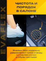 Коврики EVA для Chevrolet Lacetti 1 поколение, J200 (06.2004 - 03.2013) - Комплект в салон - 3D С бортиками - Черный - Черный кант