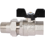 Кран шаровой STOUT полнопроходной 3/4" с американкой (бабочка)