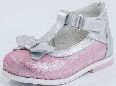 Туфли Первые шаги Котофей 032060-22, р.19, розовый/серебряный