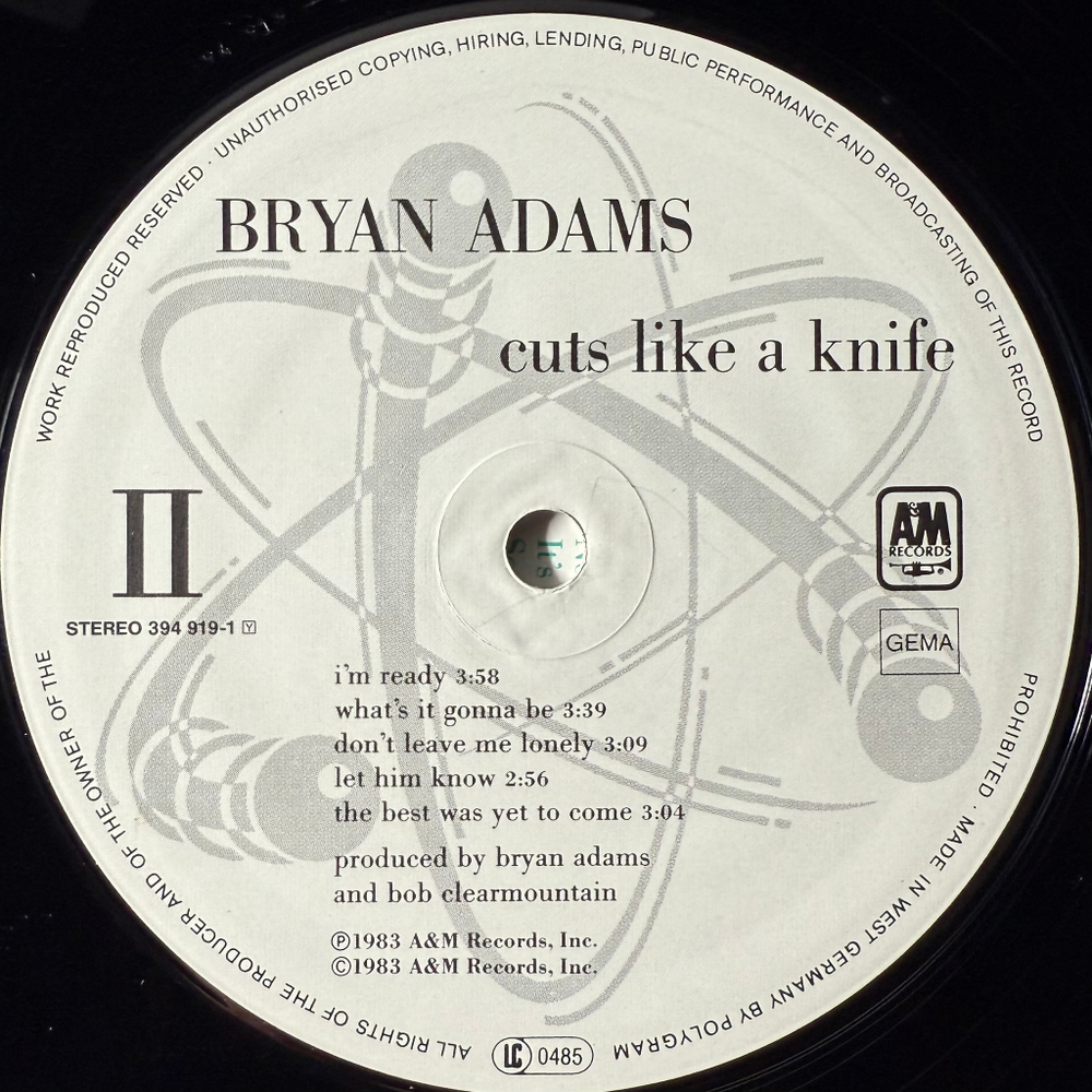 Bryan Adams ‎– Cuts Like A Knife (Германия 1985г.)