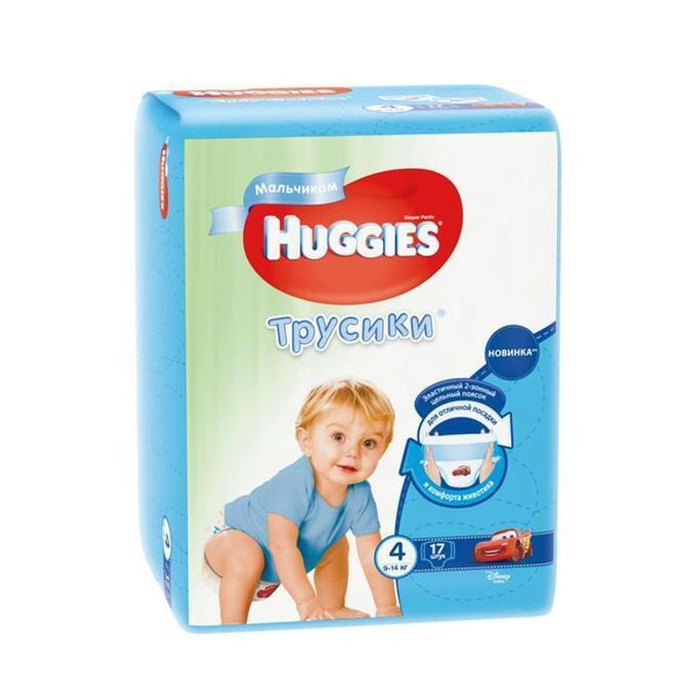 Подгузники-трусики для мальчиков Huggies 4 9-14 кг 17шт