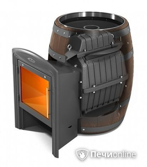 Дровяная банная печь TMF Вариата Cast Витра Баррель палисандр