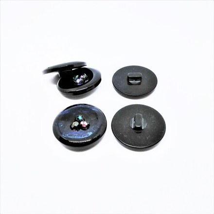 Пуговицы №774, на ножке, 28мм, цв.синий со стразами (CB L-099)