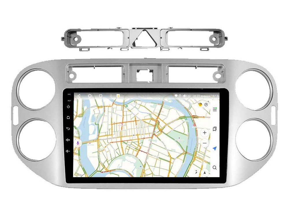 Магнитола для Volkswagen Tiguan 2007-2016 (рамка белая) - Vaycar VA81-0489 на Android 13, 8-ядер, 4G SIM-слот