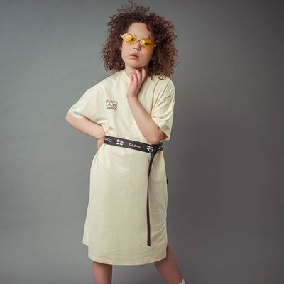 Bb team oversized T-shirt dress for teens - Tofu