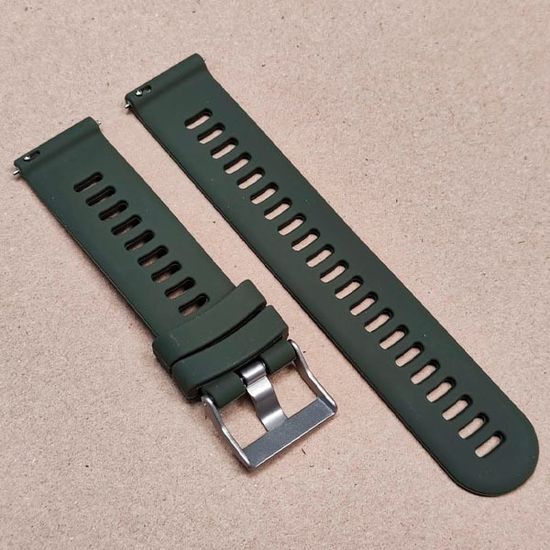 Ремешок Premium 20 мм силиконовый для Garmin Forerunner 55/245/645, Venu, Venu Sq, Venu 2 Plus, Vivoactive 3, Vivomove быстросъемный (Хаки)