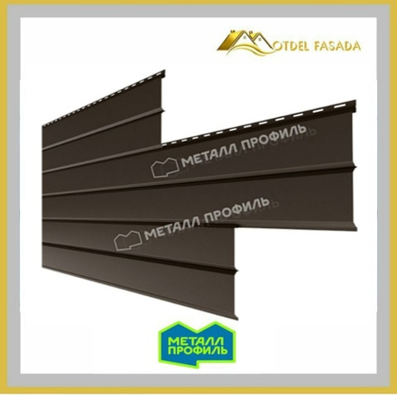 Сайдинг металлический L -Брус ХL Полиэстр 0.45мм - RR 32 Темно-коричневый (Заказ)