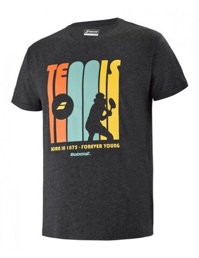 Мужская теннисная футболка Babolat Exercise Message Tee Men - black heather