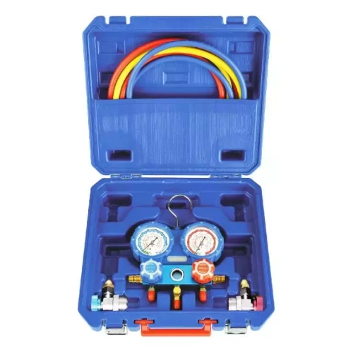 Манометрическая станция DSZH WK-P3601S (R22/134/404/410; 2-х вентильная; шланги 90см, +2 муфты R134A, упак. кейс)