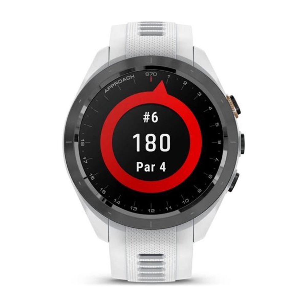 Умные часы Garmin Approach S70 (42 мм) с черным керамическим безелем и белым ремешком