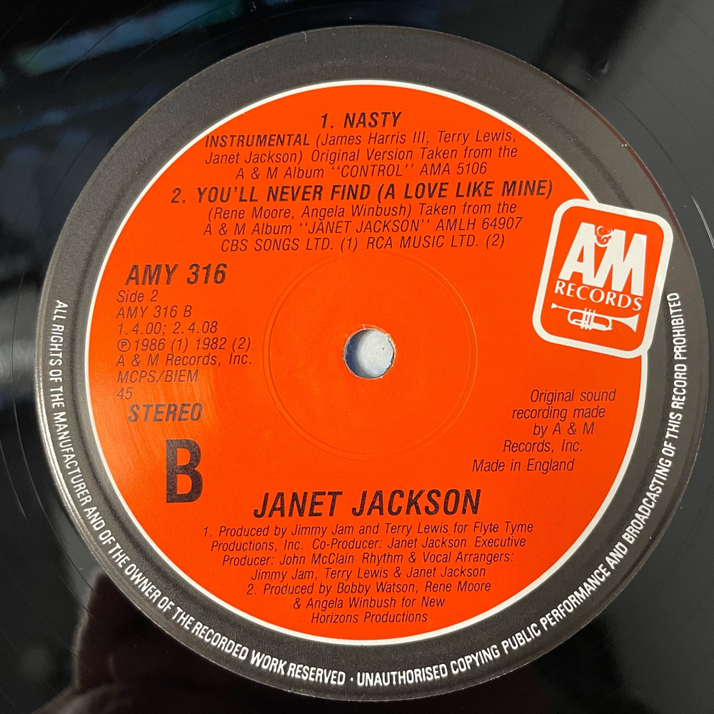Винтажная виниловая пластинка LP Janet Jackson Nasty (Англия 1986)
