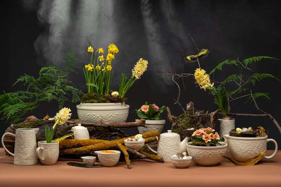 Набор кружек birds of paradise, 500 мл, кремовые, 2 шт.