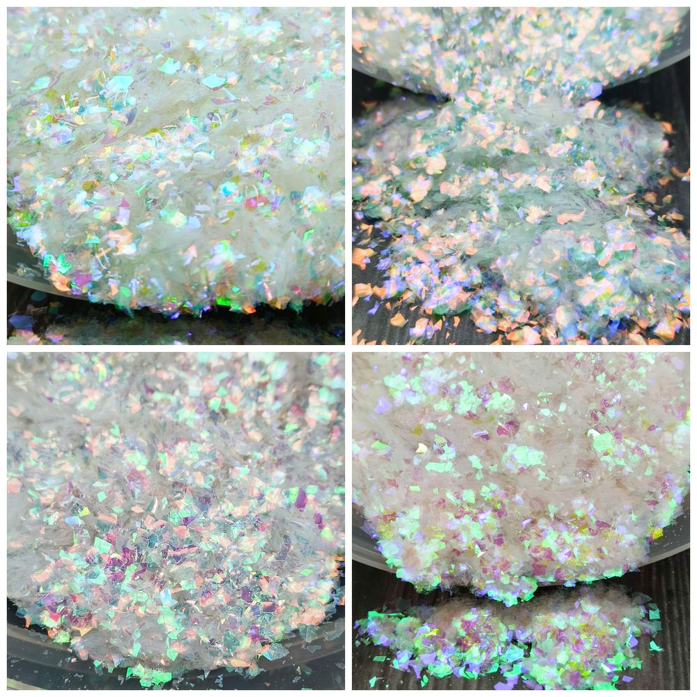 Белые хлопья хамелеон набор - 4 штуки для дизайна ногтей, маникюра, бодиарта, макияжа...